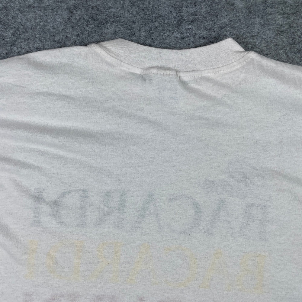 Vintage Bacardi T-Shirt Mens XL White Rum Single Stitch Champion Made In USA 80s - Picture 8 of 9